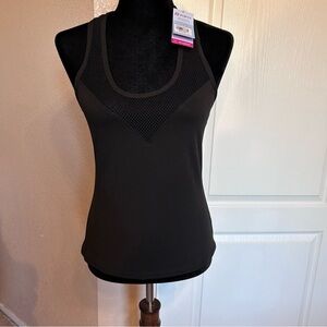 NWT POP Fit Black Razor Back Sleeveless Workout Tank Top Shirt Size Medium‎